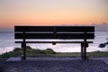 An empty bench at sunrise Royalty Free Stock Photo