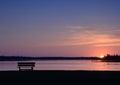 Empty Bench at Sunset