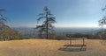 Empty bench with view of Los Angeles