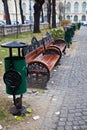 Empty benches Royalty Free Stock Photo