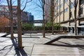 Empty Benches on the High Line in Chelsea of New York City Royalty Free Stock Photo