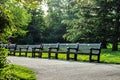 Empty benches Royalty Free Stock Photo