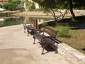 Empty benches Royalty Free Stock Photo