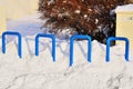 Empty bicycle parking rack Royalty Free Stock Photo