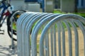 Empty bicycle parking spaces Royalty Free Stock Photo