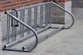 Empty bicycle rack with lock Royalty Free Stock Photo