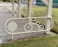 Empty bicycle rack in a park Royalty Free Stock Photo