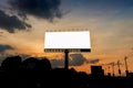 Empty big billboard in sunset Royalty Free Stock Photo