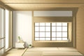 Empty big room Japanese tropical style. 3D rendering