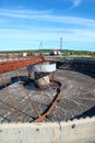 Empty big sedimentation settler tank in treatment plant Royalty Free Stock Photo