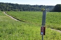 Empty bike lane or cycle lane in Switzerland countryside Royalty Free Stock Photo