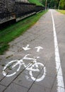 Empty bike path Royalty Free Stock Photo