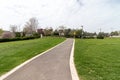 Empty bike and pedestrian paths, corona virus Royalty Free Stock Photo