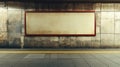Empty billboard advertisement space in urban subway station with vintage design Royalty Free Stock Photo