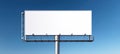The empty billboard against a clear blue sky ready for advertisement. AI generated image Royalty Free Stock Photo