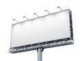 Empty billboard against white sky Royalty Free Stock Photo