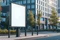 Empty Billboard in a Black City with a White Mockup AI Generated Royalty Free Stock Photo