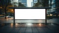 Empty billboard on the building in big city. Mockup with copy space. Royalty Free Stock Photo