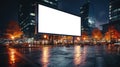 Empty billboard on the building in big city. Mockup with copy space. Royalty Free Stock Photo