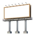 Empty billboard frame, isolated on white background Royalty Free Stock Photo