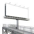 Empty billboard frame isolated on white background Royalty Free Stock Photo