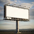 Empty billboard frame isolated on white background Royalty Free Stock Photo