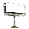 Empty billboard frame isolated on white background Royalty Free Stock Photo