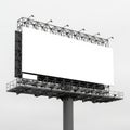Empty billboard frame, isolated on white background Royalty Free Stock Photo