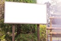 Empty billboard or information board in park for new advertiseme Royalty Free Stock Photo