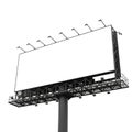 Empty billboard, isolated on white background Royalty Free Stock Photo