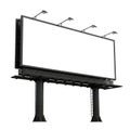 Empty billboard isolated on white background Royalty Free Stock Photo