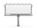 Empty billboard on metal frame isolated on white background Royalty Free Stock Photo