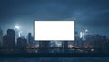 Empty billboard, outdoor info banner, Blank signboard city, Clear billboard space, big digital screen Royalty Free Stock Photo