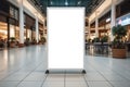 Empty billboard stand in shopping mall central corridor Royalty Free Stock Photo