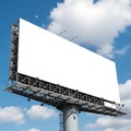 Empty billboard standing against a partly cloudy sky Royalty Free Stock Photo