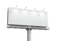 Empty billboard standing on a metal frame against a plain background Royalty Free Stock Photo