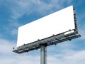Empty billboard standing tall against a clear blue sky Royalty Free Stock Photo
