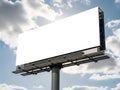 Empty billboard under a partly cloudy sky showcasing potential for advertisement Royalty Free Stock Photo