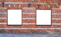 Empty billboards on brick wall Royalty Free Stock Photo