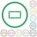 Empty billiard table flat icons with outlines