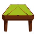 Empty billiard table with two cues forming triangle on green surface Royalty Free Stock Photo