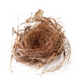 Empty bird nest isolated over a white background Royalty Free Stock Photo