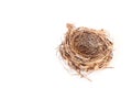 Empty bird nest isolated on white Royalty Free Stock Photo