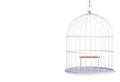 Empty bird white cage Isolated on white background Royalty Free Stock Photo