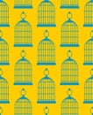 Empty birdcage pattern seamless. cage for brid background . vector illustration