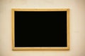 Empty black board (menu board) at a restaurant - nice backgroud Royalty Free Stock Photo