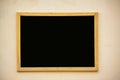 Empty black board (menu board) at a restaurant - nice backgroud with space for text Royalty Free Stock Photo