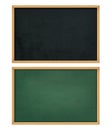 Empty black board with wooden frame