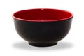 Empty black bowl isolated on white background with clipping path