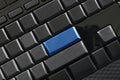 Empty black button and blue Keypad enter of computer keyboard. Royalty Free Stock Photo